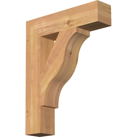 Ekena Millwork Funston Block Smooth Bracket, Western Red Cedar, 3 1/2"W x 16"D x 20"H BKT04X16X20FST05SWR
